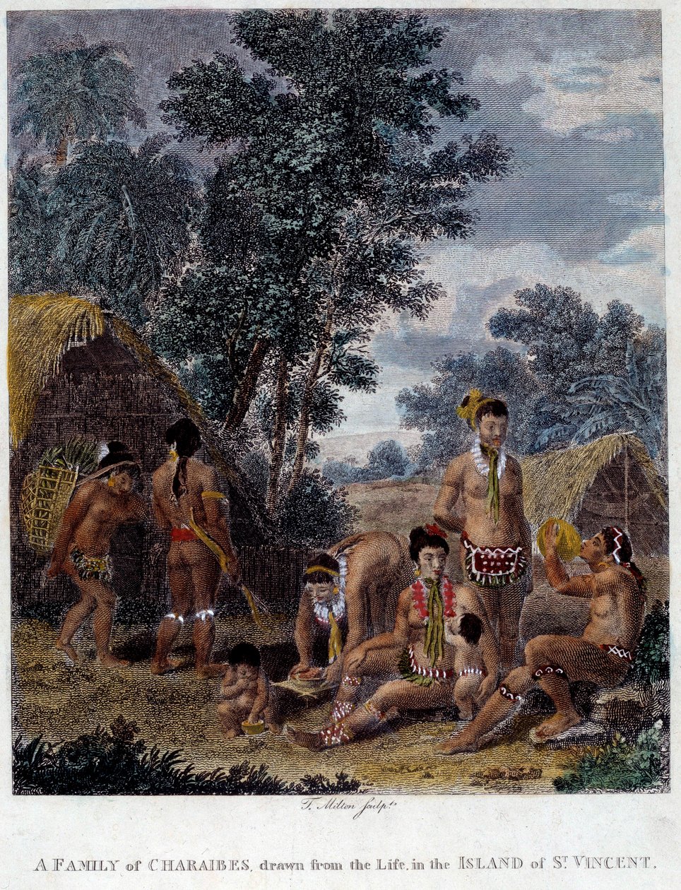 Una famiglia di indiani Caribi dell