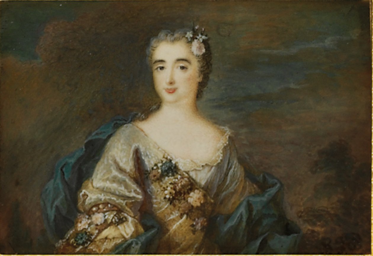 Una signora chiamata Louise-Jeanne de Durfot, Duchessa di Mazarin e de la Meilleraye, c.1750 da French School