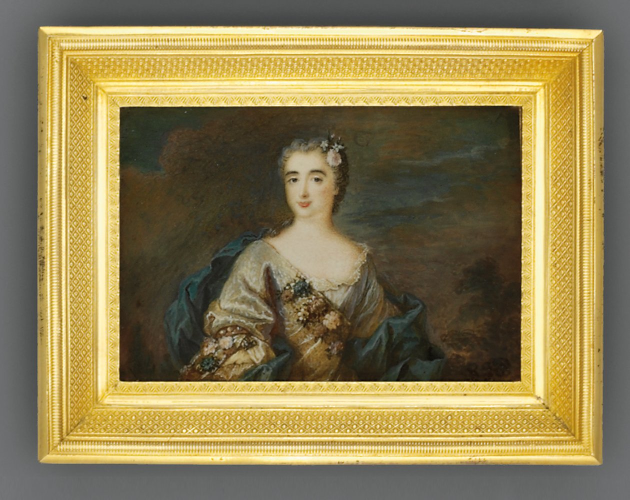 Una signora chiamata Louise-Jeanne de Durfot, Duchessa de Mazarin et de la Meilleraye, c.1750 da French School