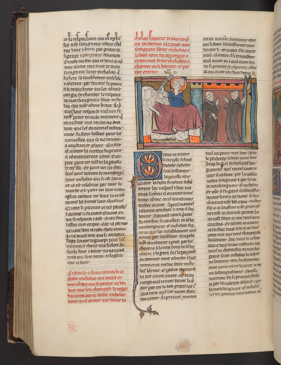 Una pagina da Vie des Saints da French School