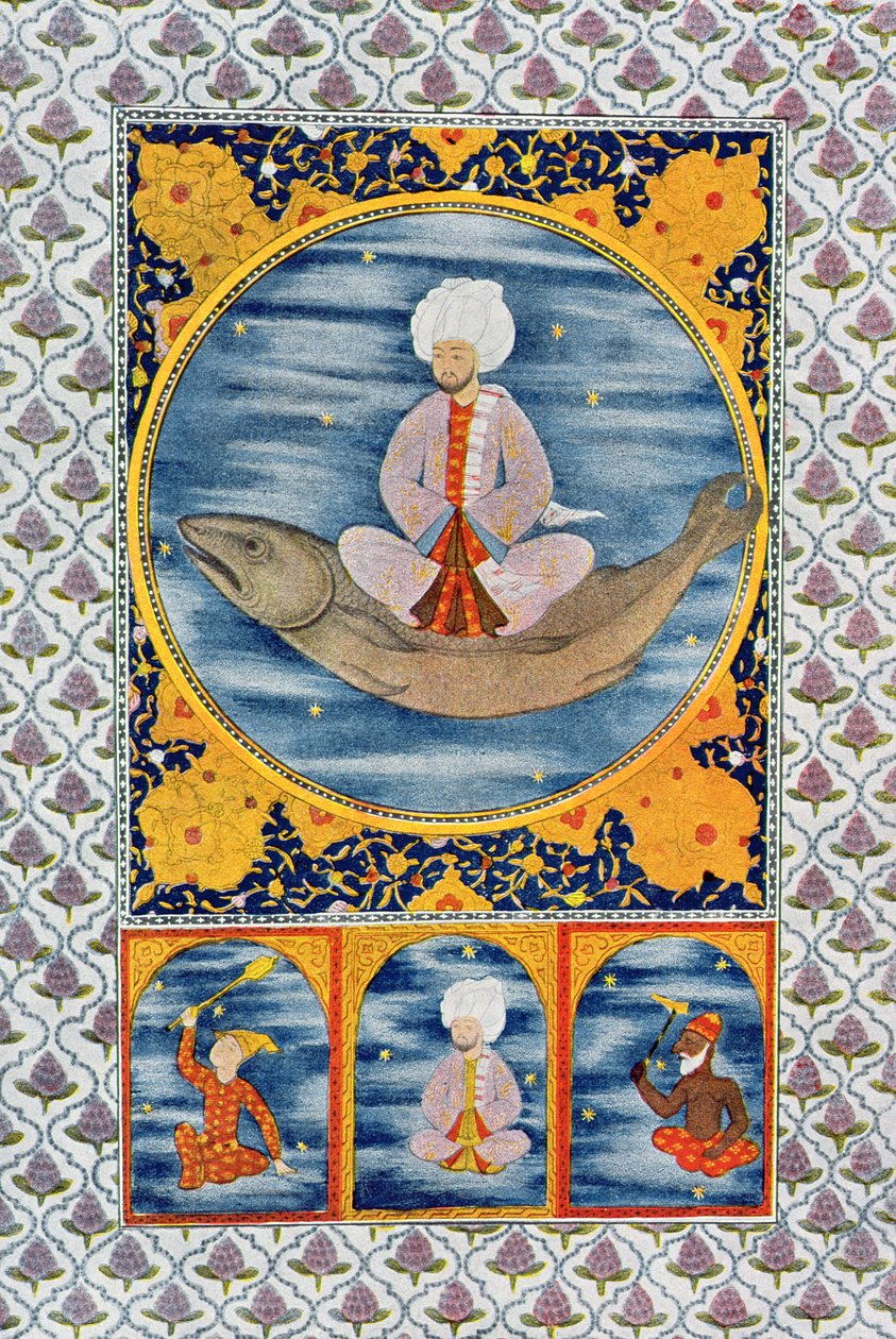 Abdallah del Mare, illustrazione da Le Mille e una Notte, 1895 (incisione a colori) da French School