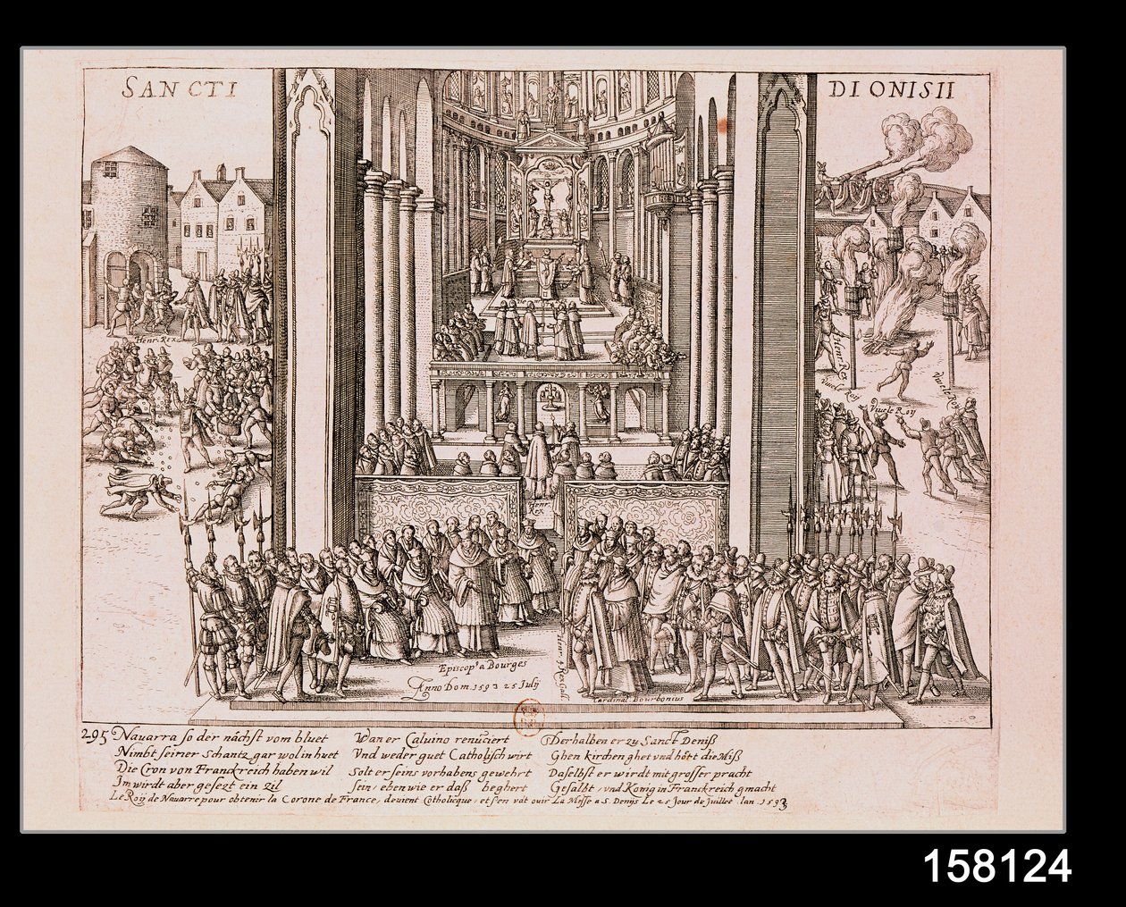 Abiura di Enrico IV (1553-1610) a St. Denis il 15 luglio 1593 da French School