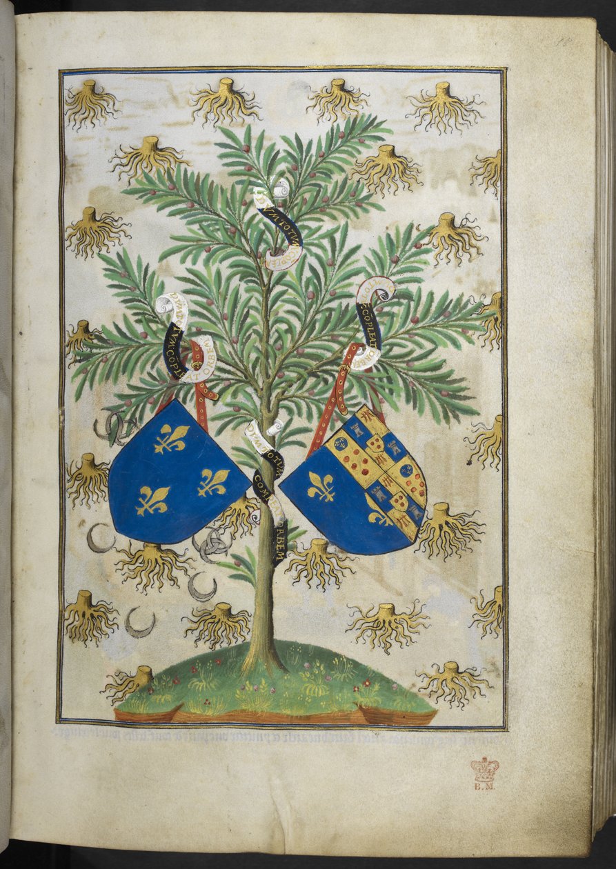 Pagina araldica, dal Libro delle Ore (Le Ore di Bedford) da French School