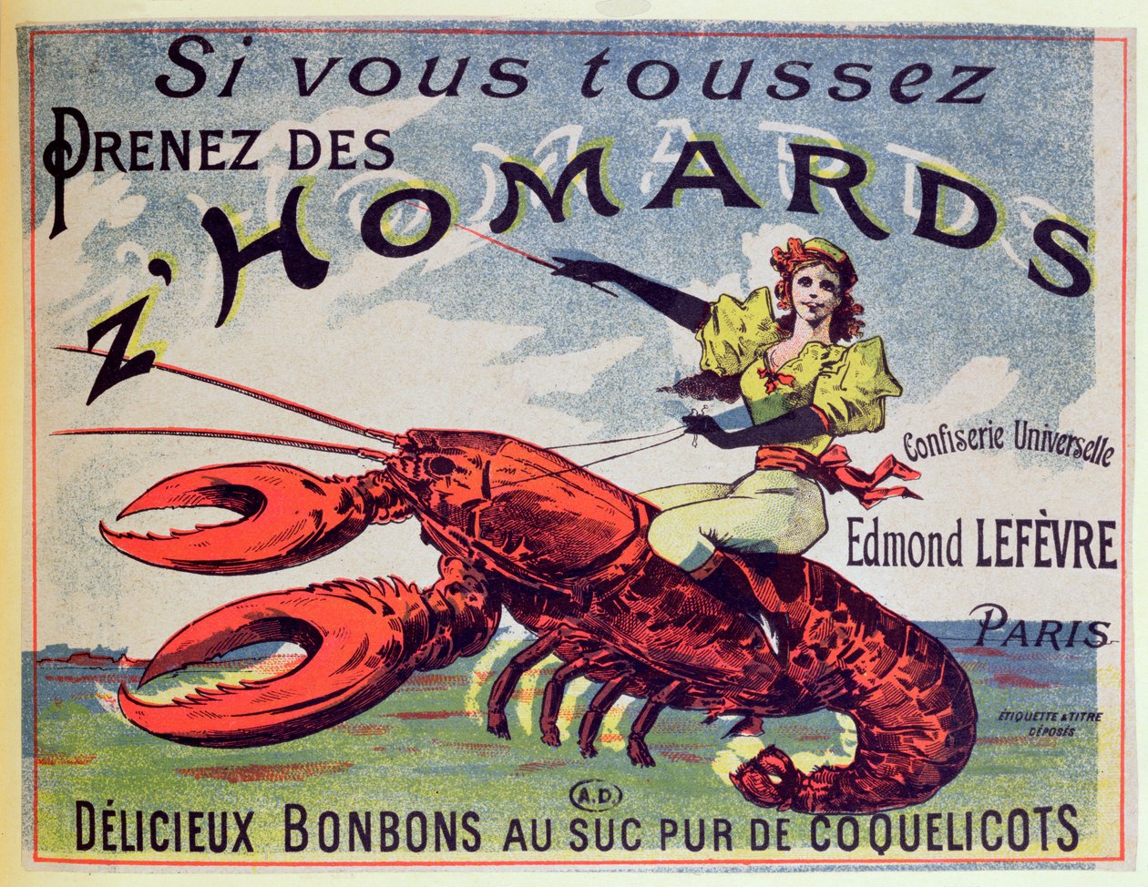 Pubblicità per caramelle per la tosse ZHomards, fine XIX secolo da French School