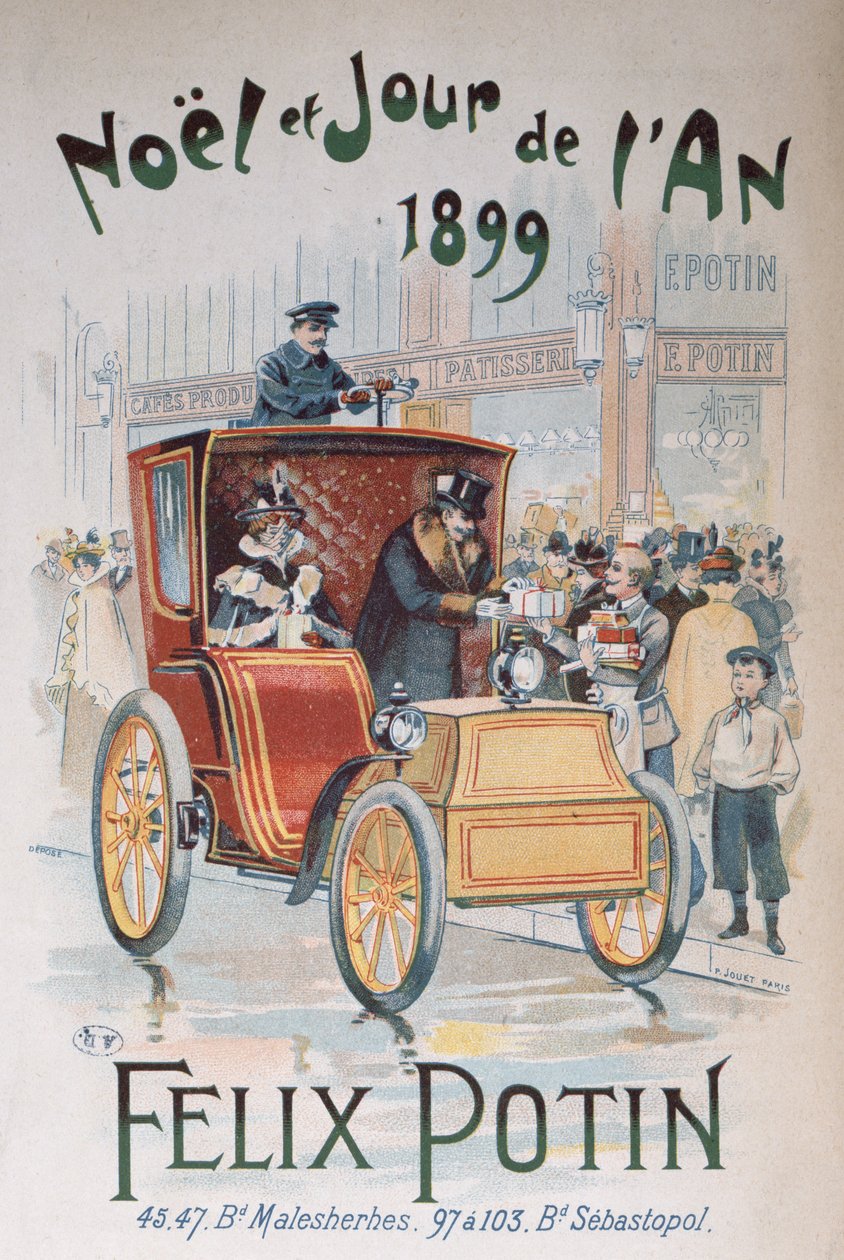 Pubblicità per Felix Potin, Natale e Capodanno 1899 da French School