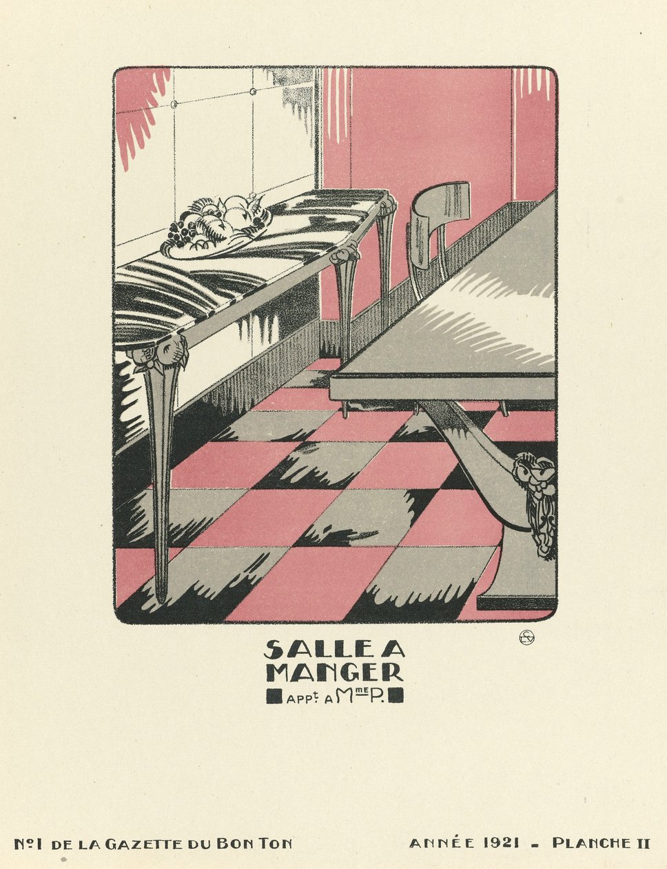 Pubblicità per "Salle a Manger", pub.1921 (stampa pochoir) da French School