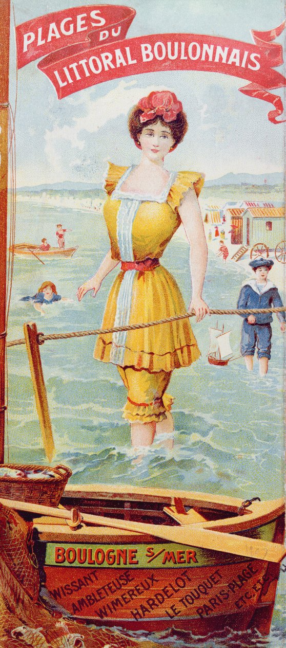 Pubblicità per le spiagge lungo la costa di Boulogne, c.1905 da French School