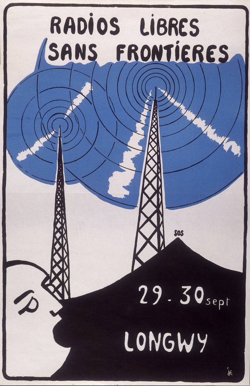 Pubblicità per stazioni radio libere senza frontiere a Longwy da French School