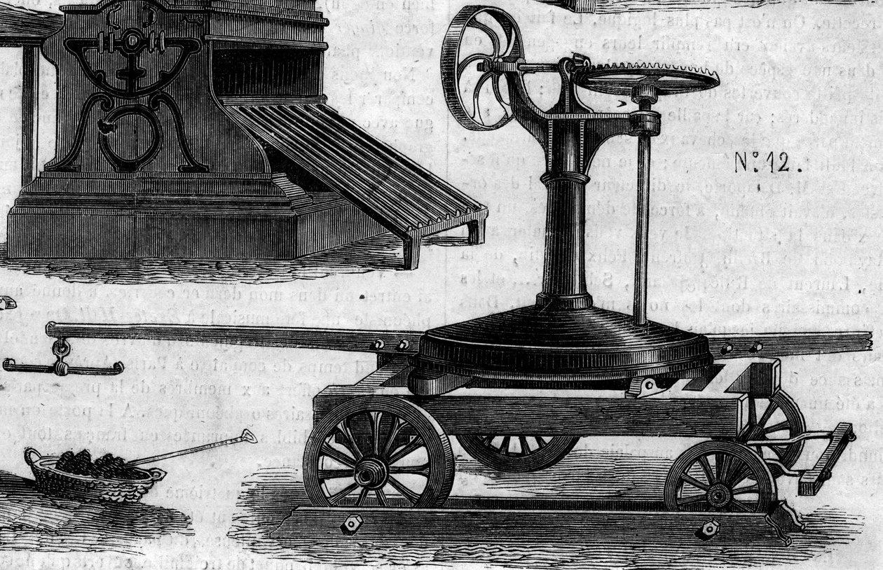 Macchina agricola: un maneggio portatile presentato al concorso agricolo di Parigi nel 1860. Incisione in 
