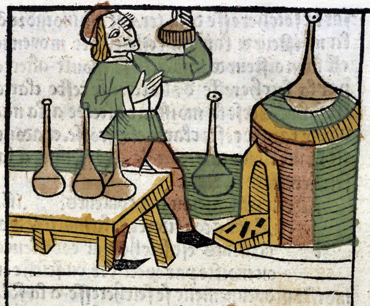 Alchimista - in "Le proprietà delle cose sia corporali che spirituali" (libro XVIII) di Glanville, Lione da French School