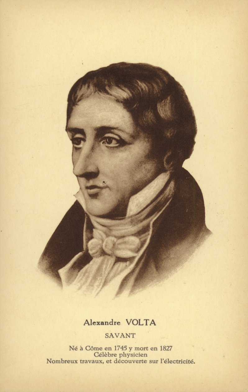 Alessandro Volta (1745-1827), fisico italiano (litografia) da French School
