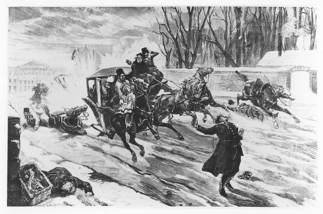 Assassinio di Alessandro II a San Pietroburgo, 13 marzo 1881 da French School