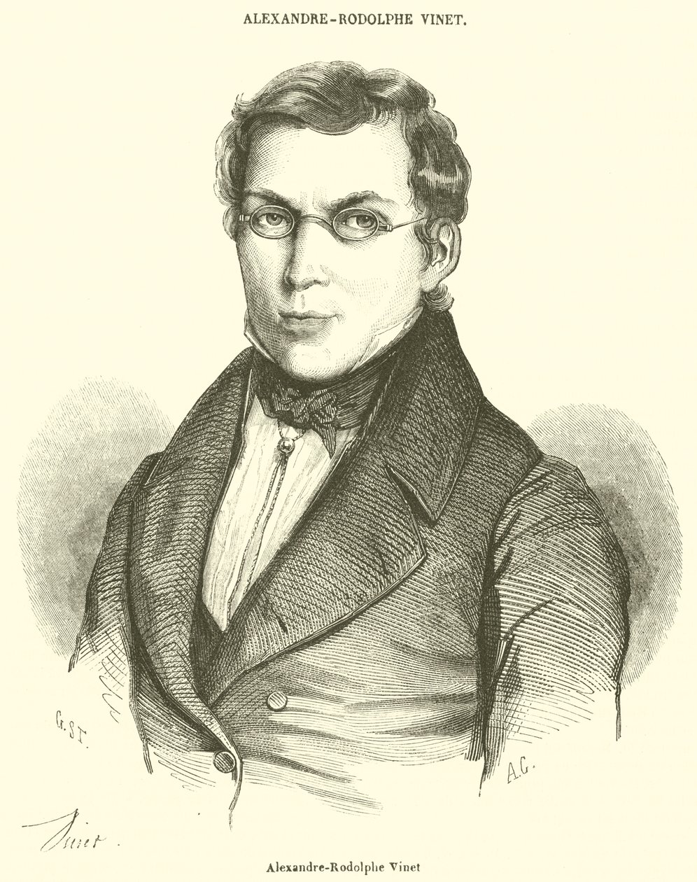 Alexandre-Rodolphe Vinet (incisione) da French School