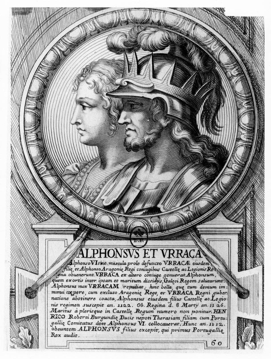 Alfonso I, il Battagliero, e Urraca (incisione) da French School