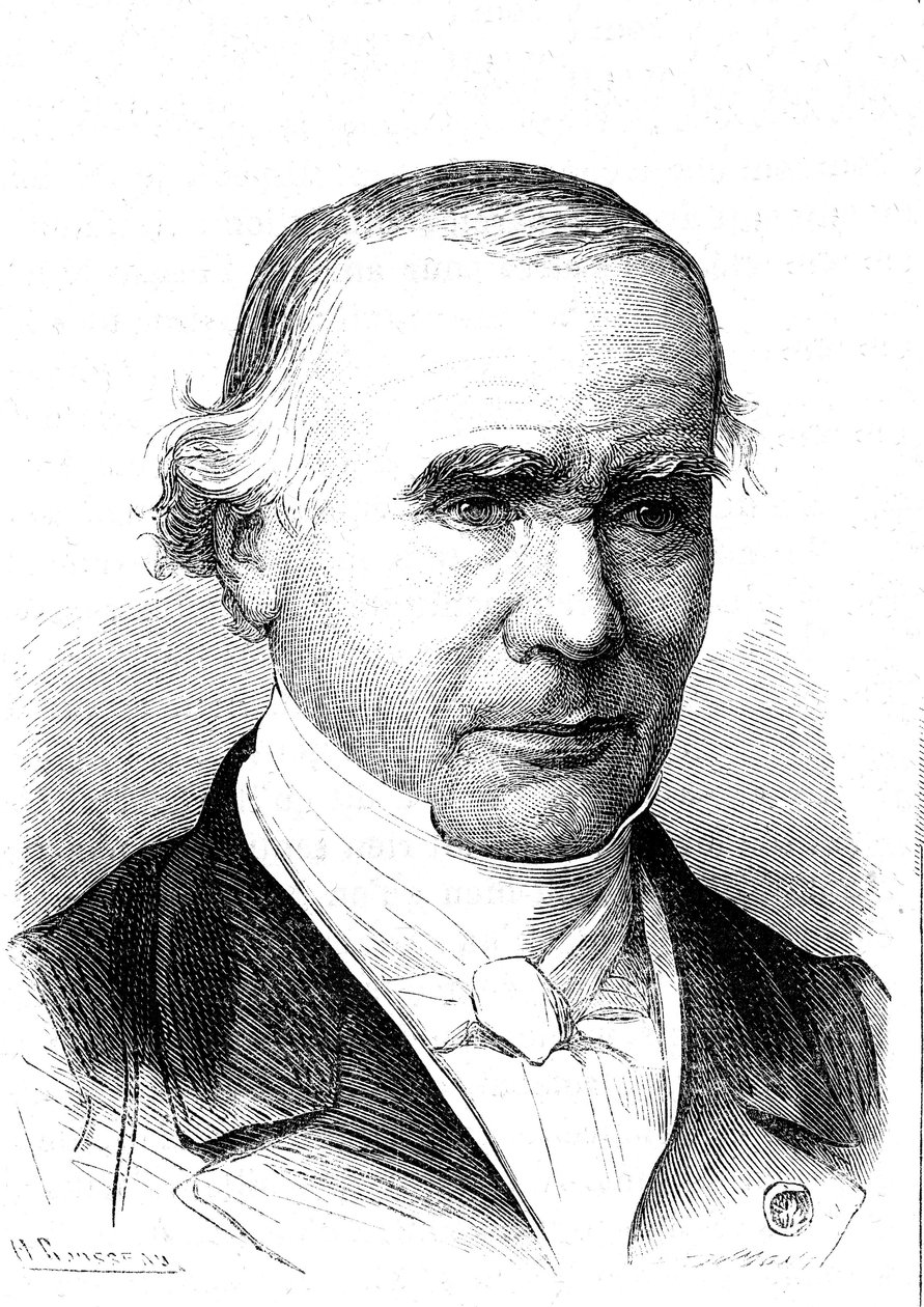 Alfred Velpeau (1795-1867), anatomista e chirurgo francese, inventore della fasciatura di Velpeau. Incisione 1867 da French School