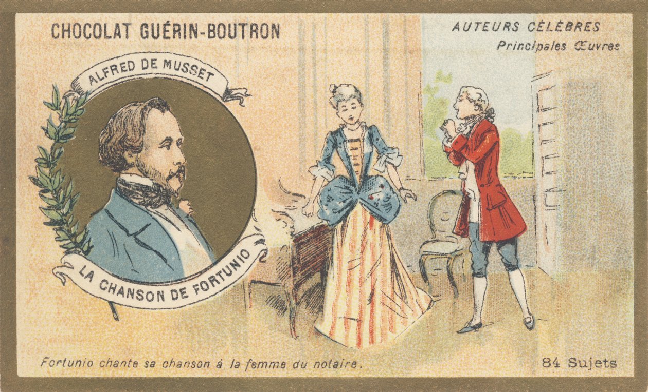 Alfred de Musset (1810-1857), scrittore francese del periodo romantico, autore di 