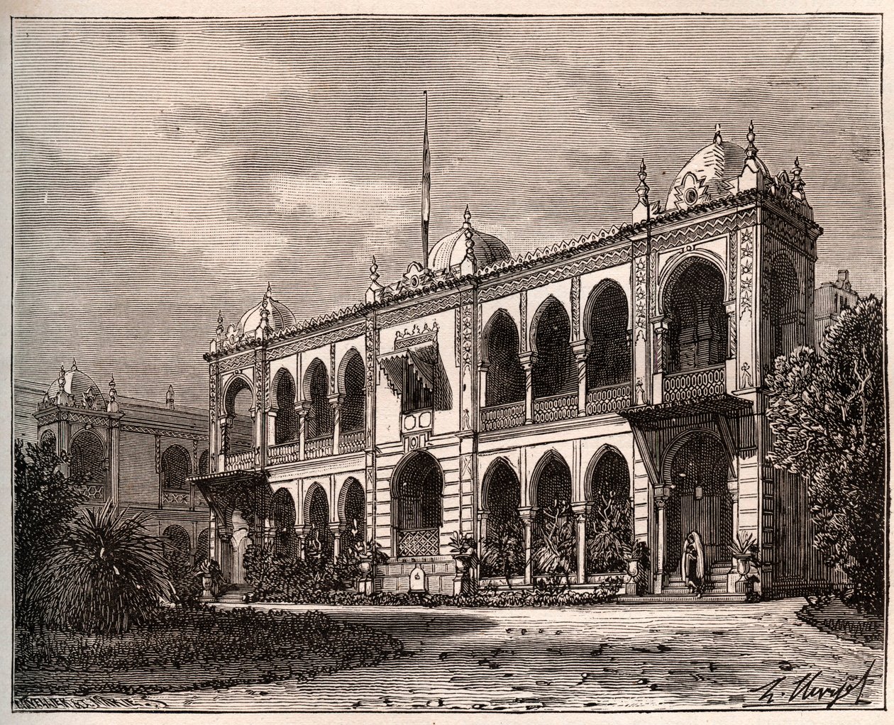 Algeri - Palais du Gouverneur a Mustapha - incisione in 