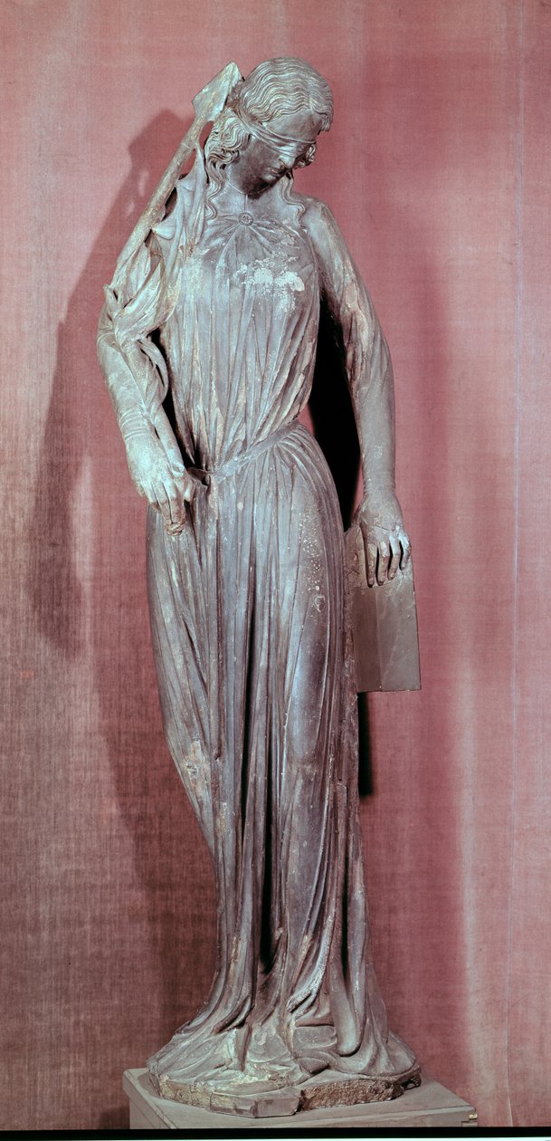 Figura allegorica della Sinagoga, dal portale del transetto sud della cattedrale di Strasburgo, c.1230 da French School