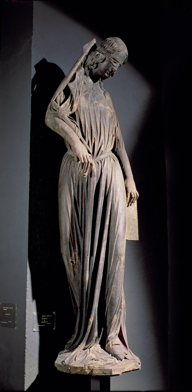 Figura allegorica della Sinagoga, dal portale del transetto sud della cattedrale, c.1230 da French School