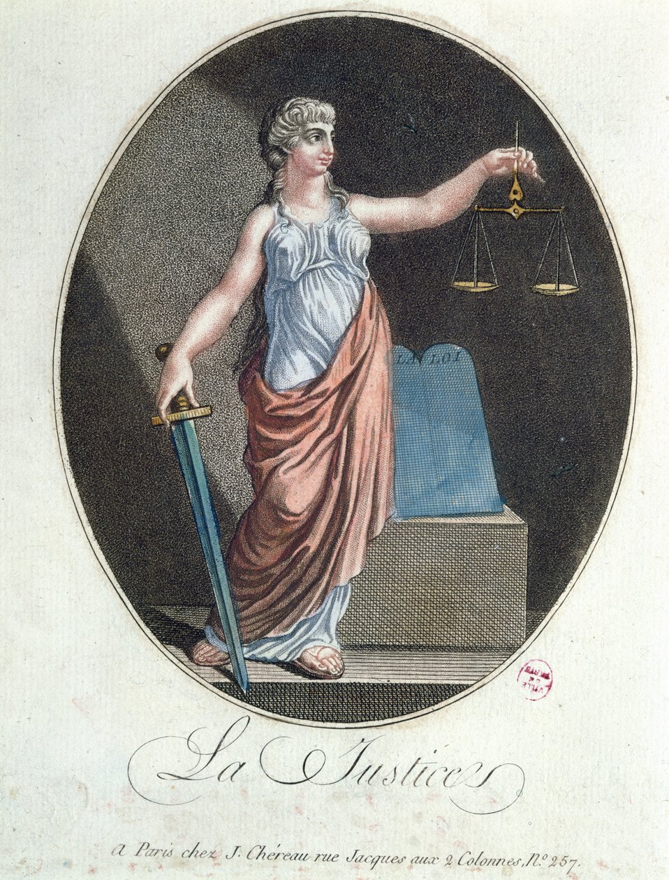 Allegoria della giustizia, pubblicata da J. Chereau, Parigi, 1792 da French School