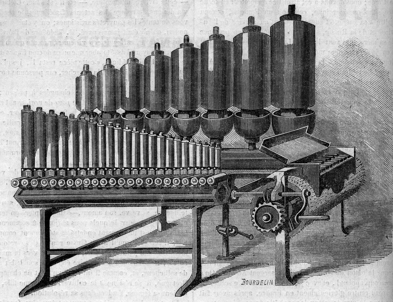 Organo a vapore americano. Incisione in "Le Monde Illustré" n.146 del 28 gennaio 1860. da French School