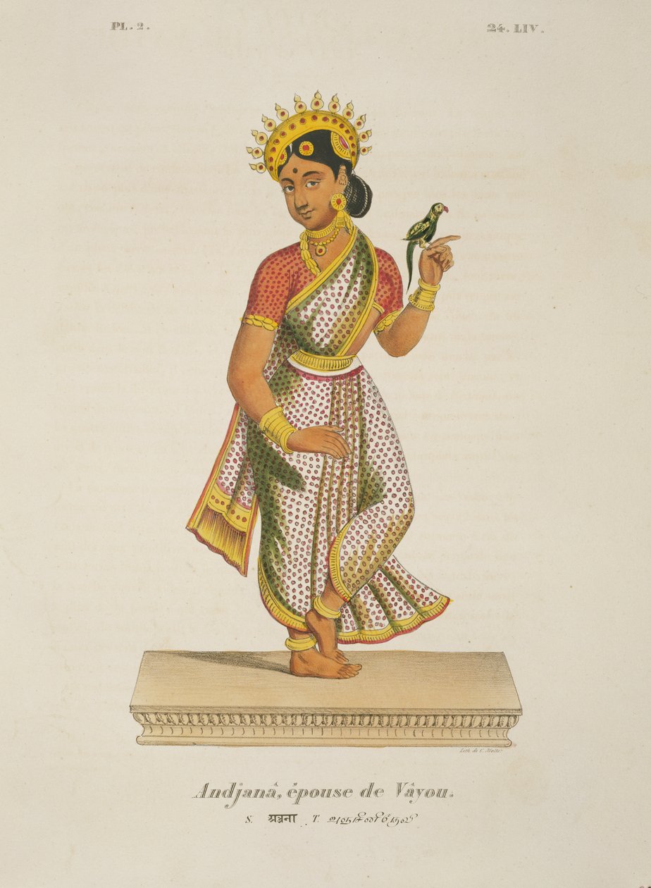 Andjana, moglie di Vayu inciso da C. de Motte (1785-1836) da French School