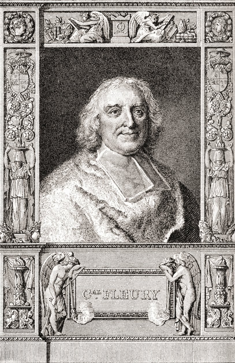 André-Hercule de Fleury, Vescovo di Fréjus, 1653-1743. Cardinale francese e primo ministro di Luigi XV. Da Les Heures Libres pubblicato nel 1908 da French School