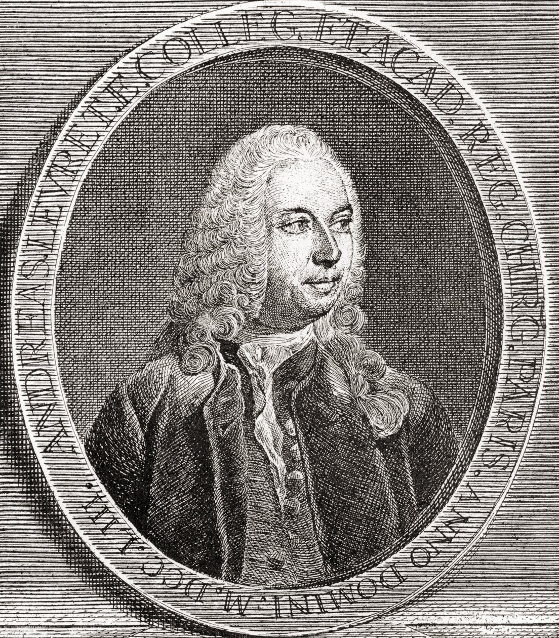 André Levret, 1703-1780. Ostetrico francese. Da Les Heures Libres pubblicato nel 1908 da French School