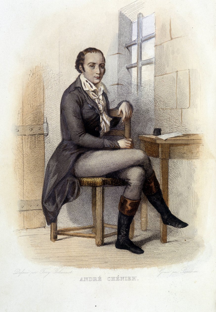 Andre Chenier (1762-1794), poeta francese, alla Concierge - in "Le Plutarque francais", Ed. Mennechet da French School