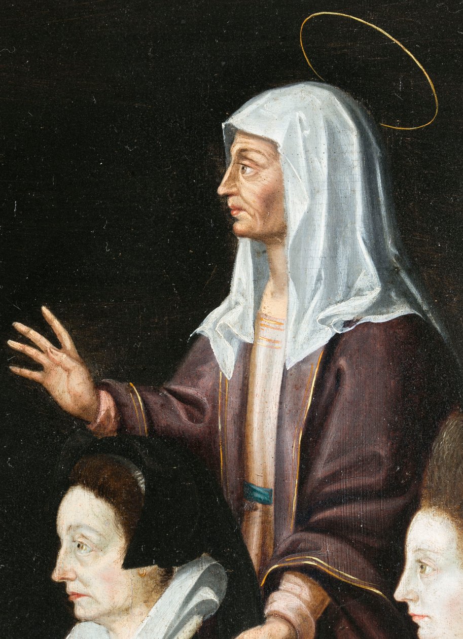 Anne Aubery e il suo protettore (dettaglio) da French School