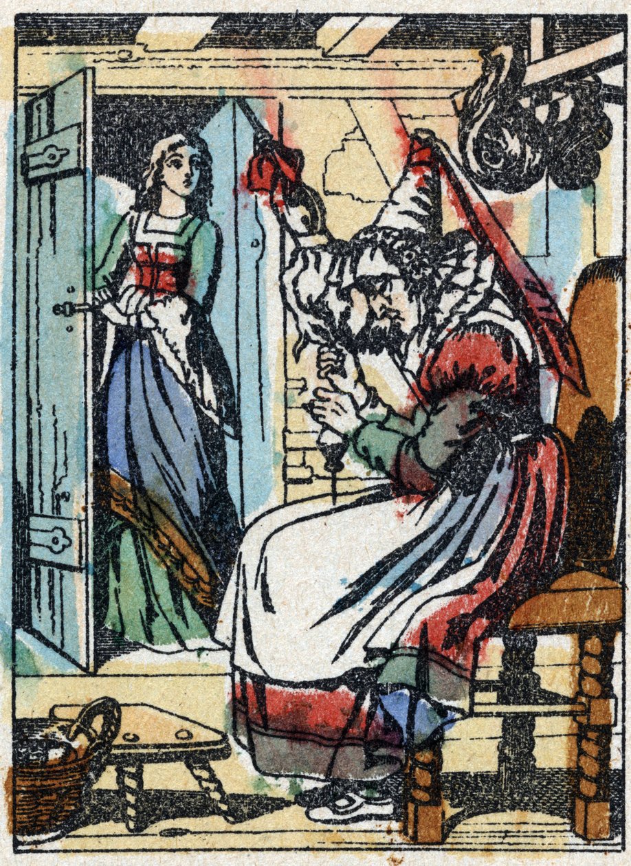Illustrazione anonima per “La bella addormentata nel bosco”, racconto di Charles Perrault (1628-1703), scrittore francese. Incisione su legno di Imagery Pellerin - Epinal, fine XIX secolo. da French School