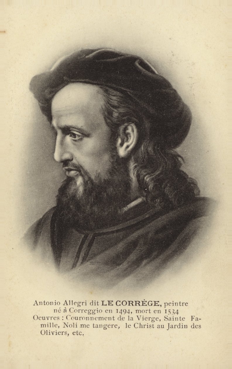 Antonio da Correggio, Italian painter (litho) da French School