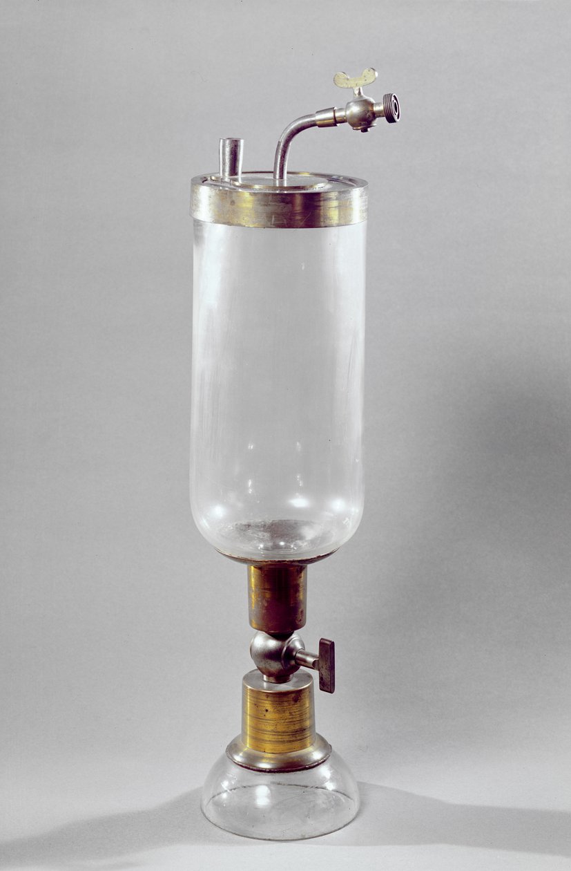 Apparecchio per lo studio dei gas, progettato da Antoine Laurent de Lavoisier (1743-94) da French School