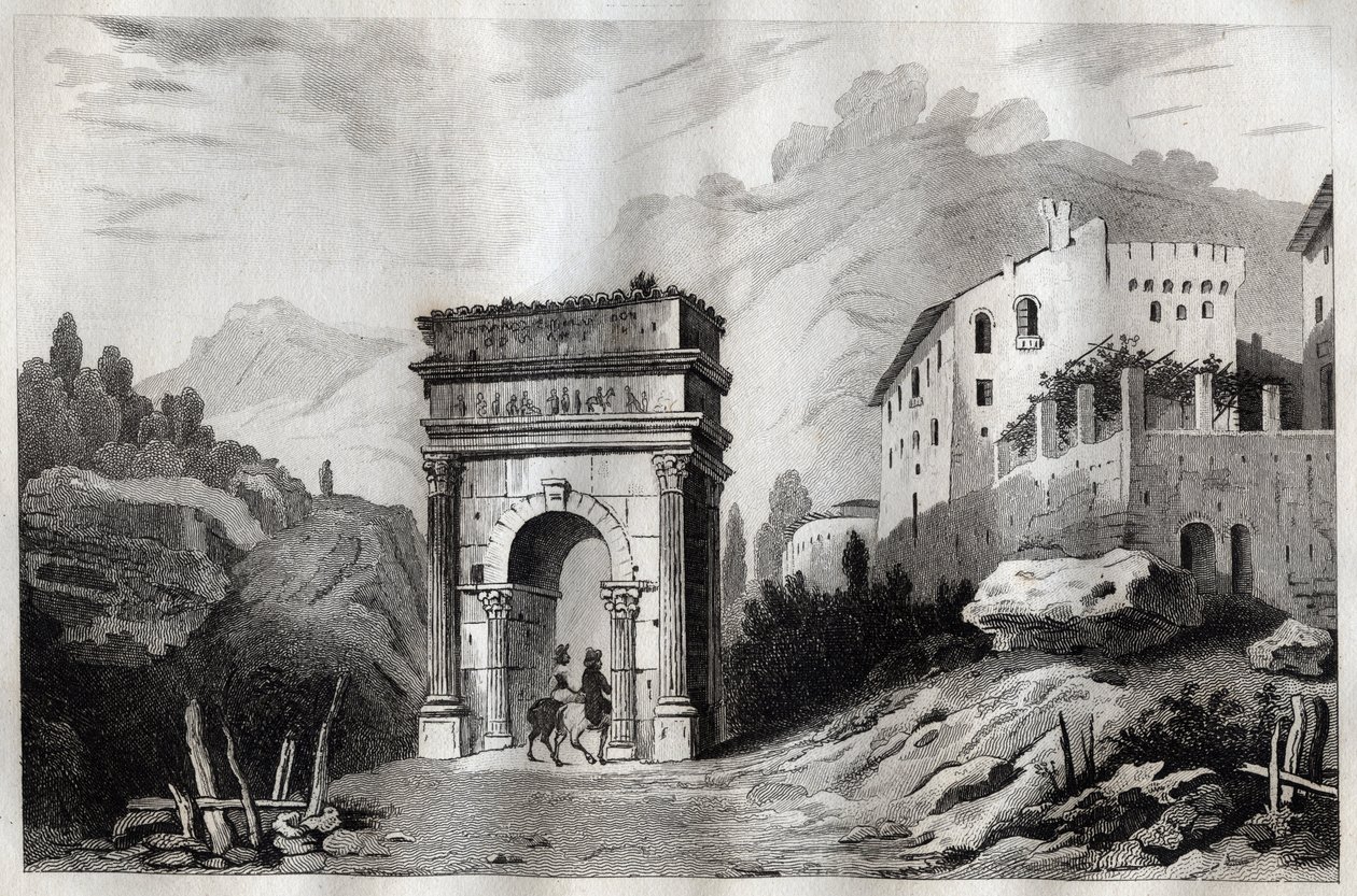 Arco di Augusto (Susa) - incisione da 