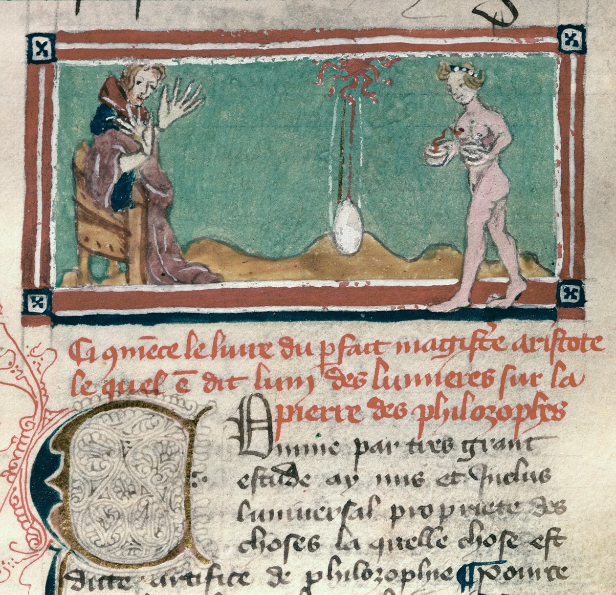 Aristotele (384-322 a.C.) e la Pietra Filosofale, da una raccolta di testi occulti da French School