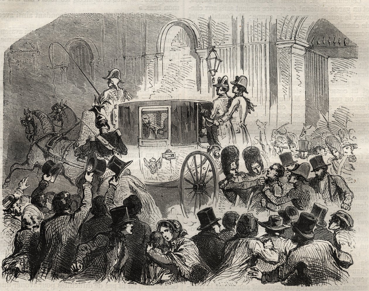Arresto di Louis Alibaud dopo il suo tentativo di assassinio su Luigi Filippo I (1773-1850), Re dei Francesi, 25 giugno da French School
