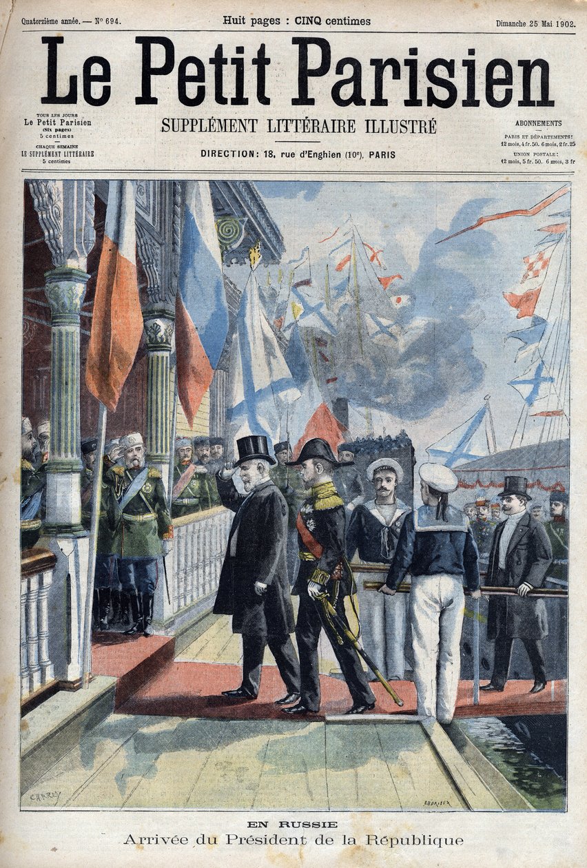 Arrivo del presidente della Repubblica Francese Émile Loubet (1838-1929) in Russia, in "Le Petit Parisien" da French School