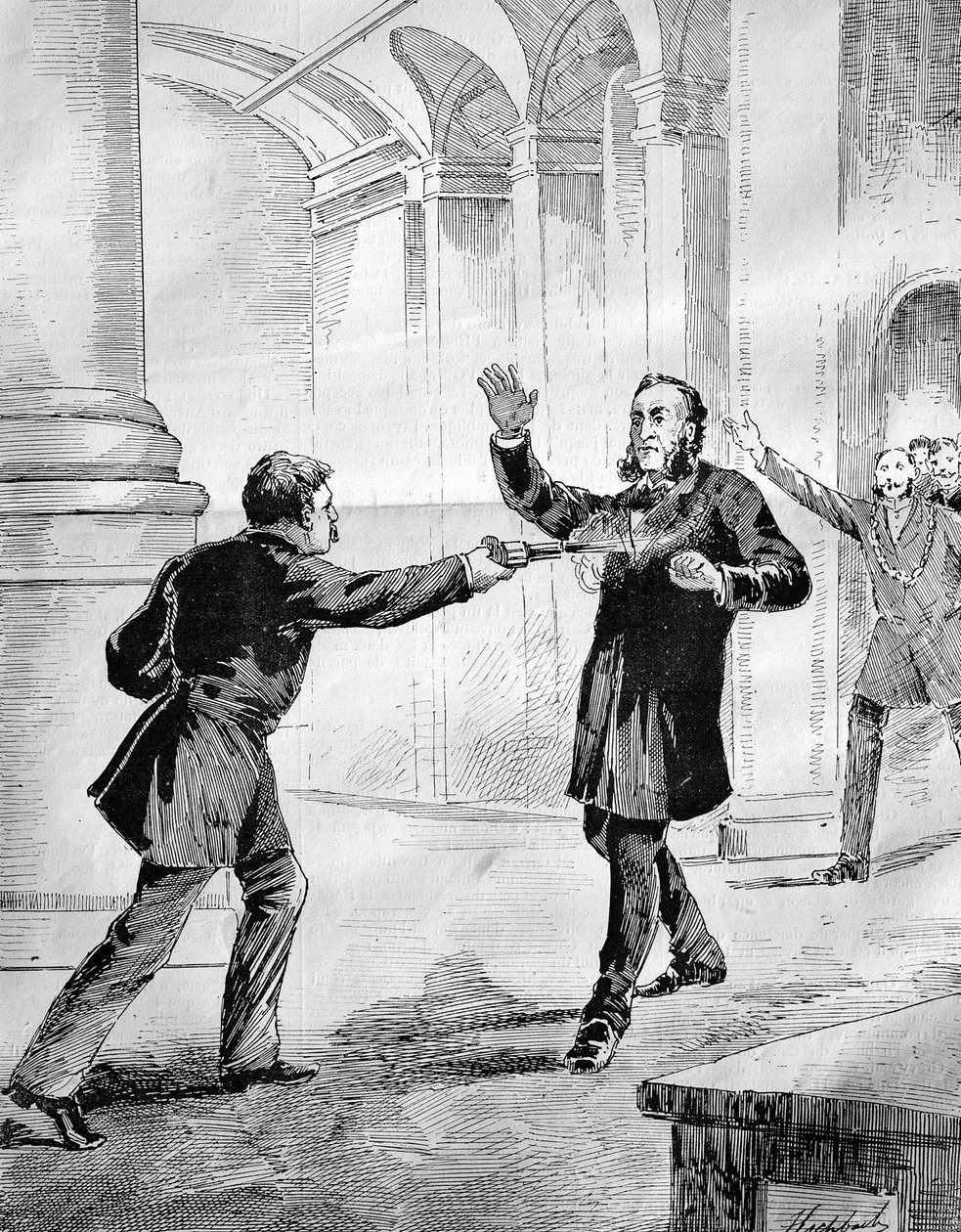 Tentativo di assassinio di Jules Ferry (1832-1893), un ministro-presidente francese da French School