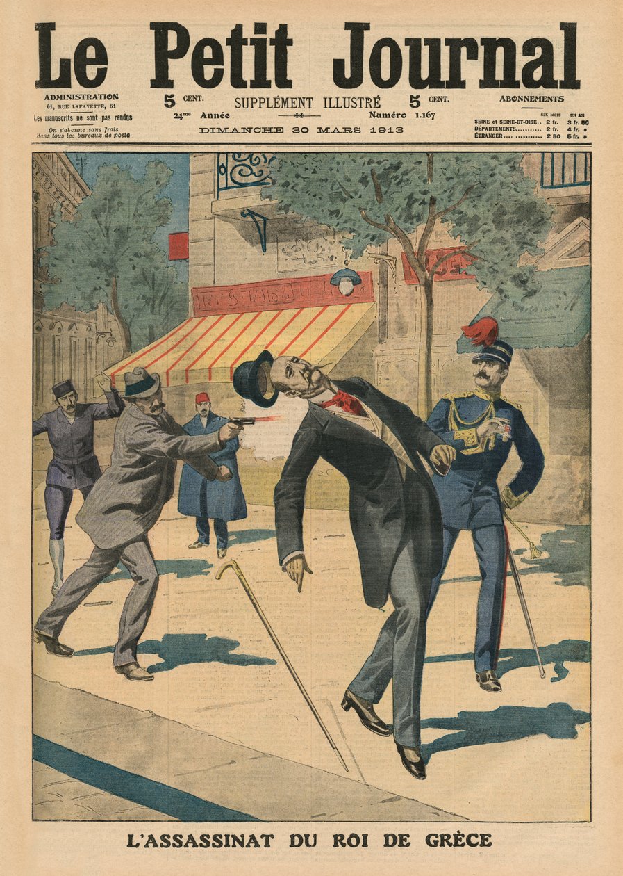 Assassinio di Giorgio I, Re di Grecia, illustrazione di copertina da 