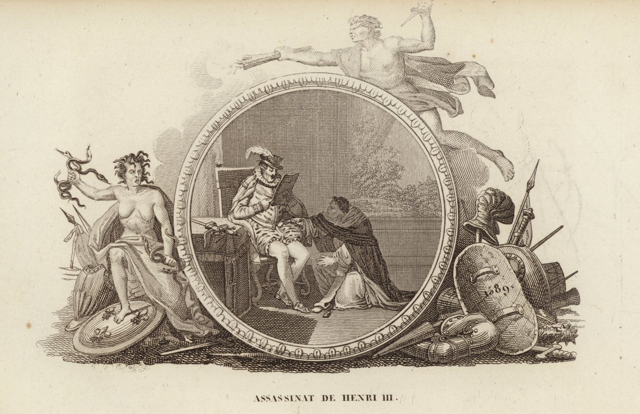 Assassinio del re Enrico III di Francia da French School