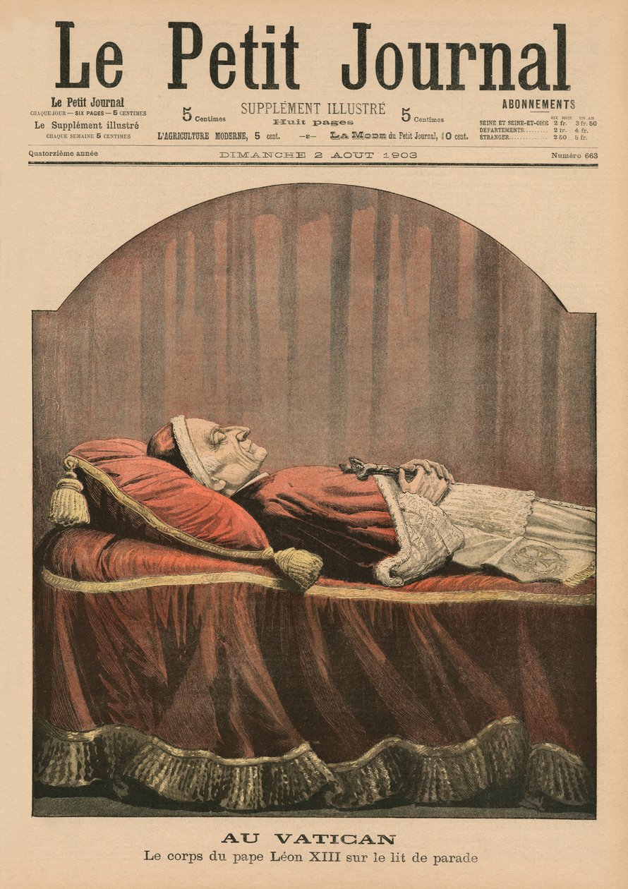 Al Vaticano, Papa Leone XIII in stato, illustrazione di copertina da 