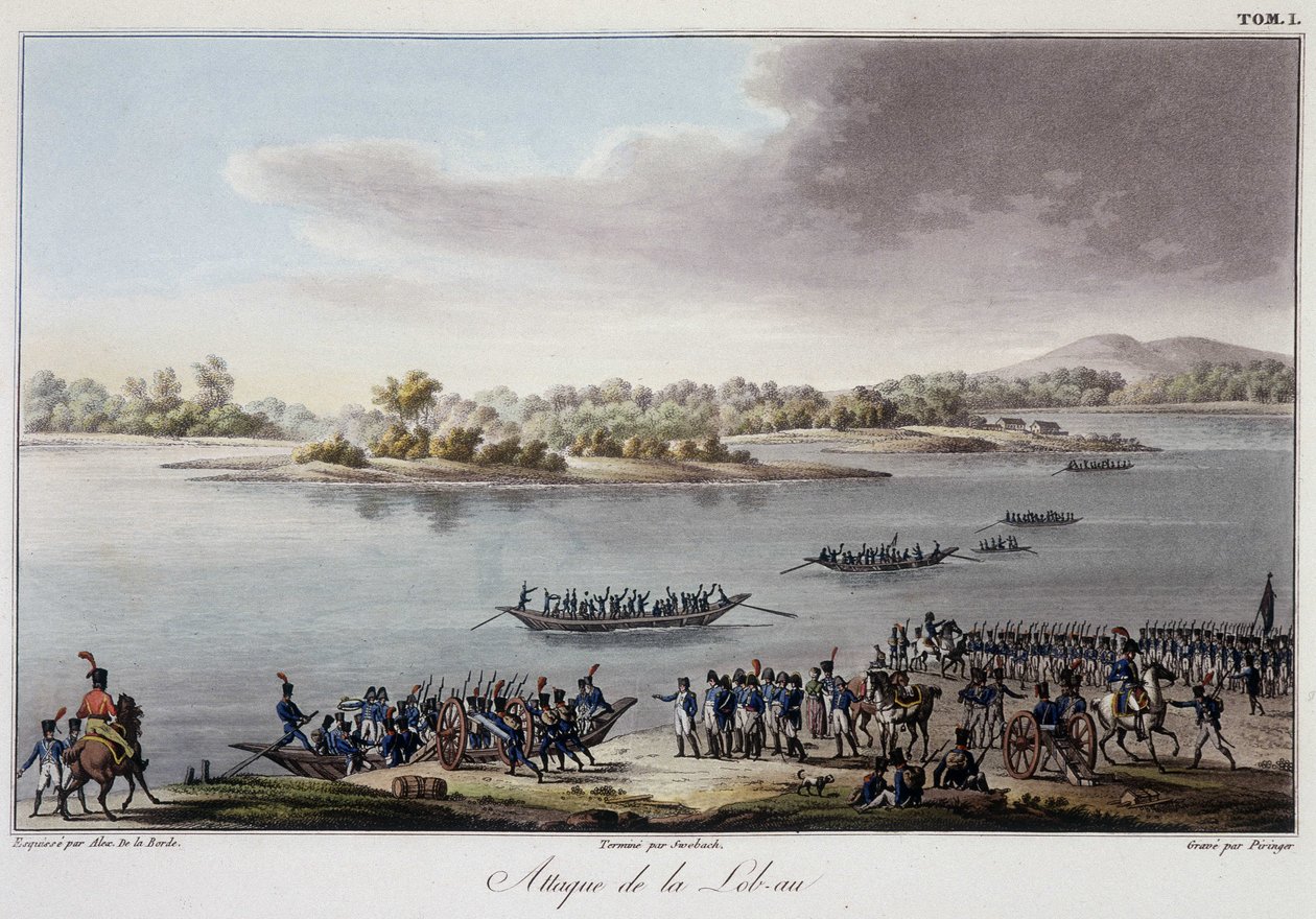 Attacco del Lobau nel 1809 - in "Précis historique de la guerre entre la France et l