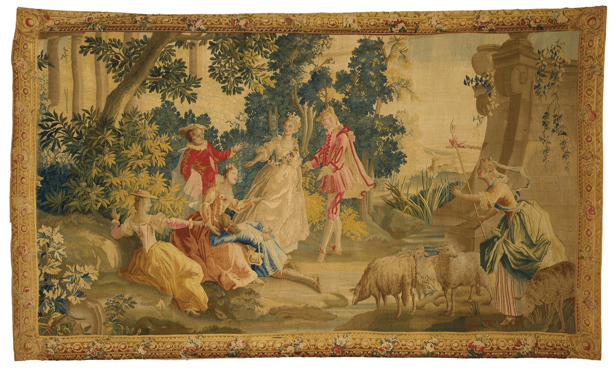 Arazzo pastorale di Aubusson da French School
