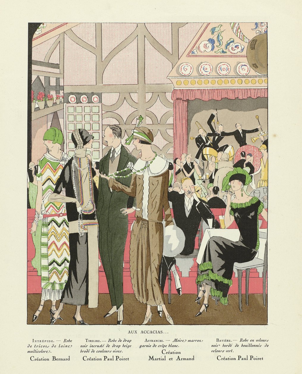 Aux Accacias .., da Art-Gout-beaute, pub.1924 (stampa pochoir) da French School