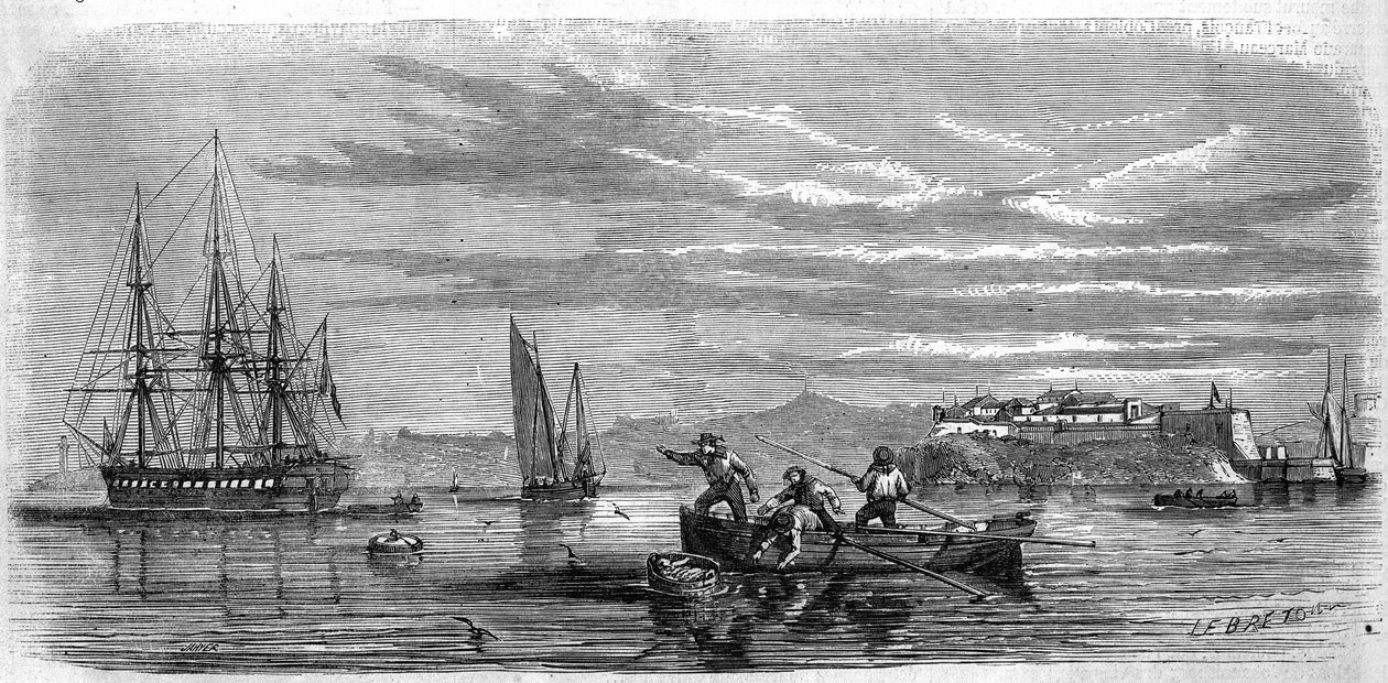 Bambino raccolto dai muschi della fregata scuola "Thetis". Brest (Finistere, 29) da French School