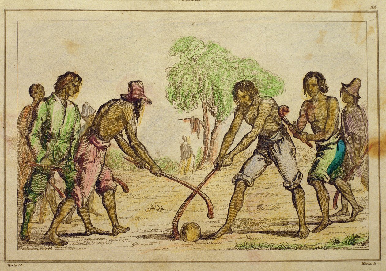 Gioco della palla, usi e costumi popolari degli indiani cileni da French School