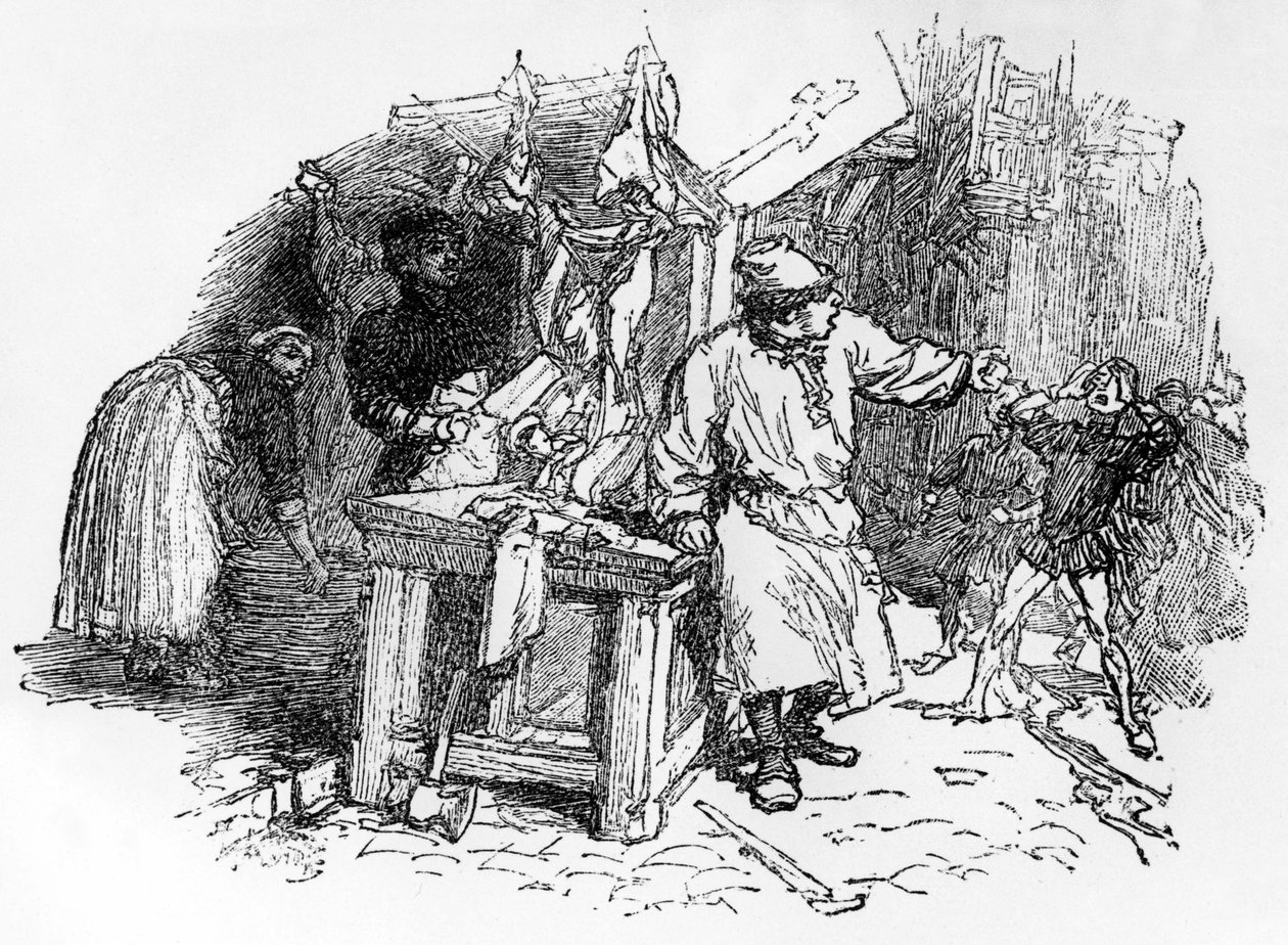 Ballate di Francois Villon "Pere noel, qui plantaste la vigne", edizione Pelletan, 1896 da French School