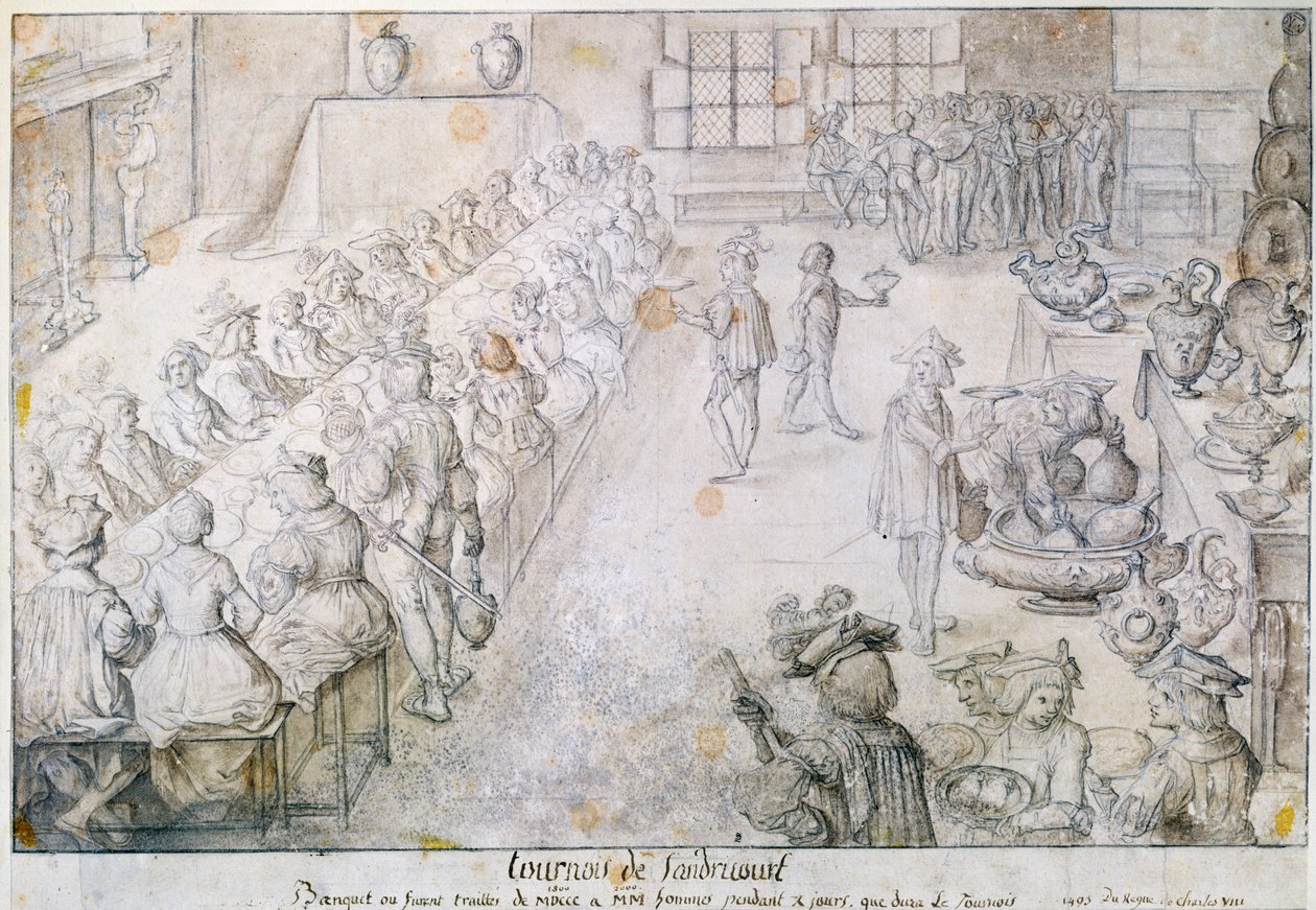 Banchetto al torneo di Sandricourt nel 1493 da French School