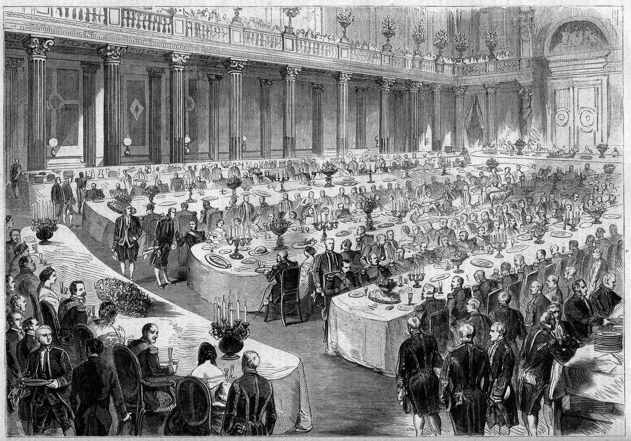 Banchetto organizzato il 14 agosto 1859 da Napoleone III nella Sala di Stato del Padiglione Denon al Louvre (Parigi) in onore dei soldati dell