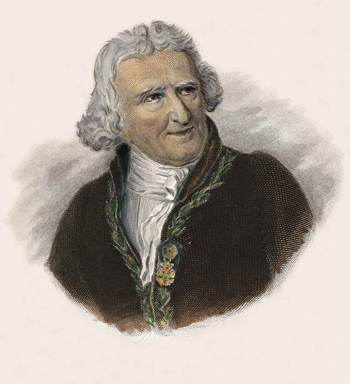 Barone Antoine Augustin Parmentier (1737-1813), farmacista, dietologo e agronomo francese. in "Portraits des Hommes Useful" da French School